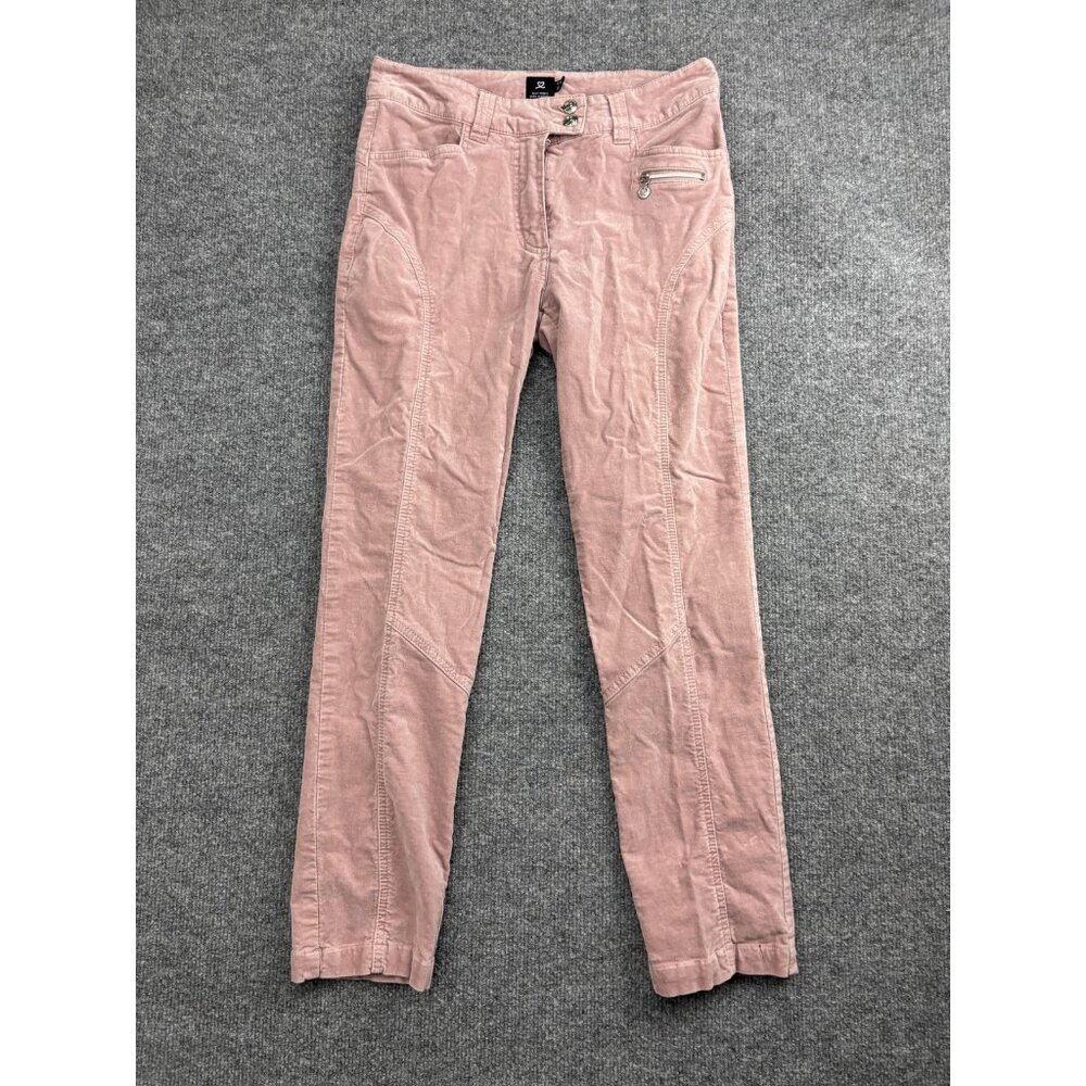 Daily Sports Pants Womens 2 Pink Corduroy Stretch‎ Zip Pocket Golf Slim Fit